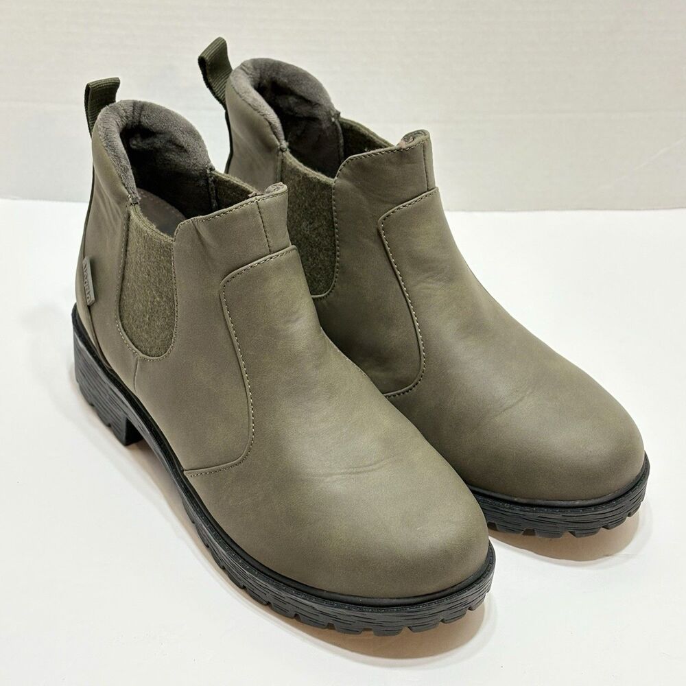 Alegria ROWEN Moss Green Faux Leather Lug Sole Slip Resistant Waterproof 11.5